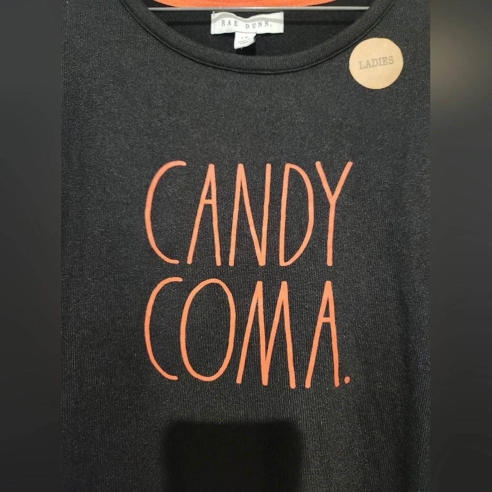 Rae Dunn Halloween Candy Coma Long Sleeve Crewneck Shirt Womens Large - Picture 6 of 6